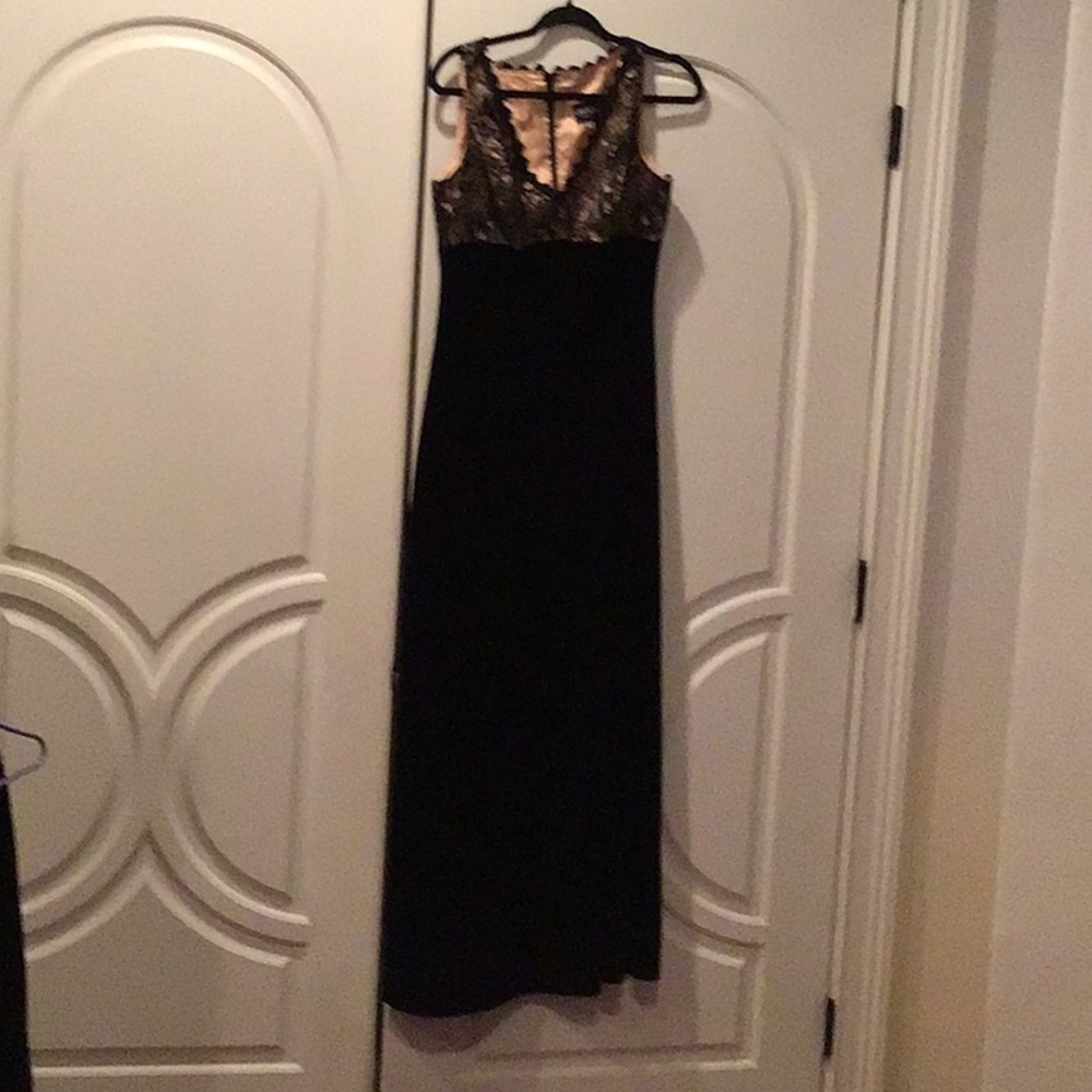 Beautiful Lace and Velvet Black Dress
